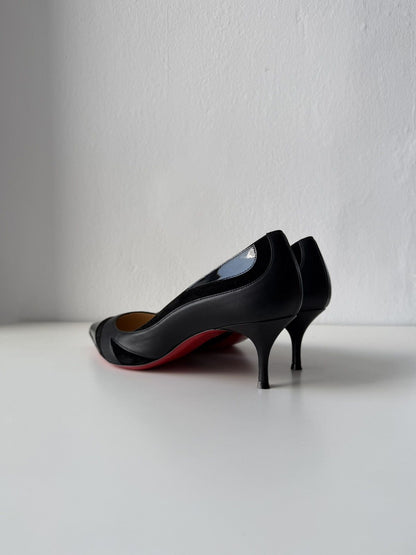 Christian Louboutin eklectica 55 mixed leather kitten heels