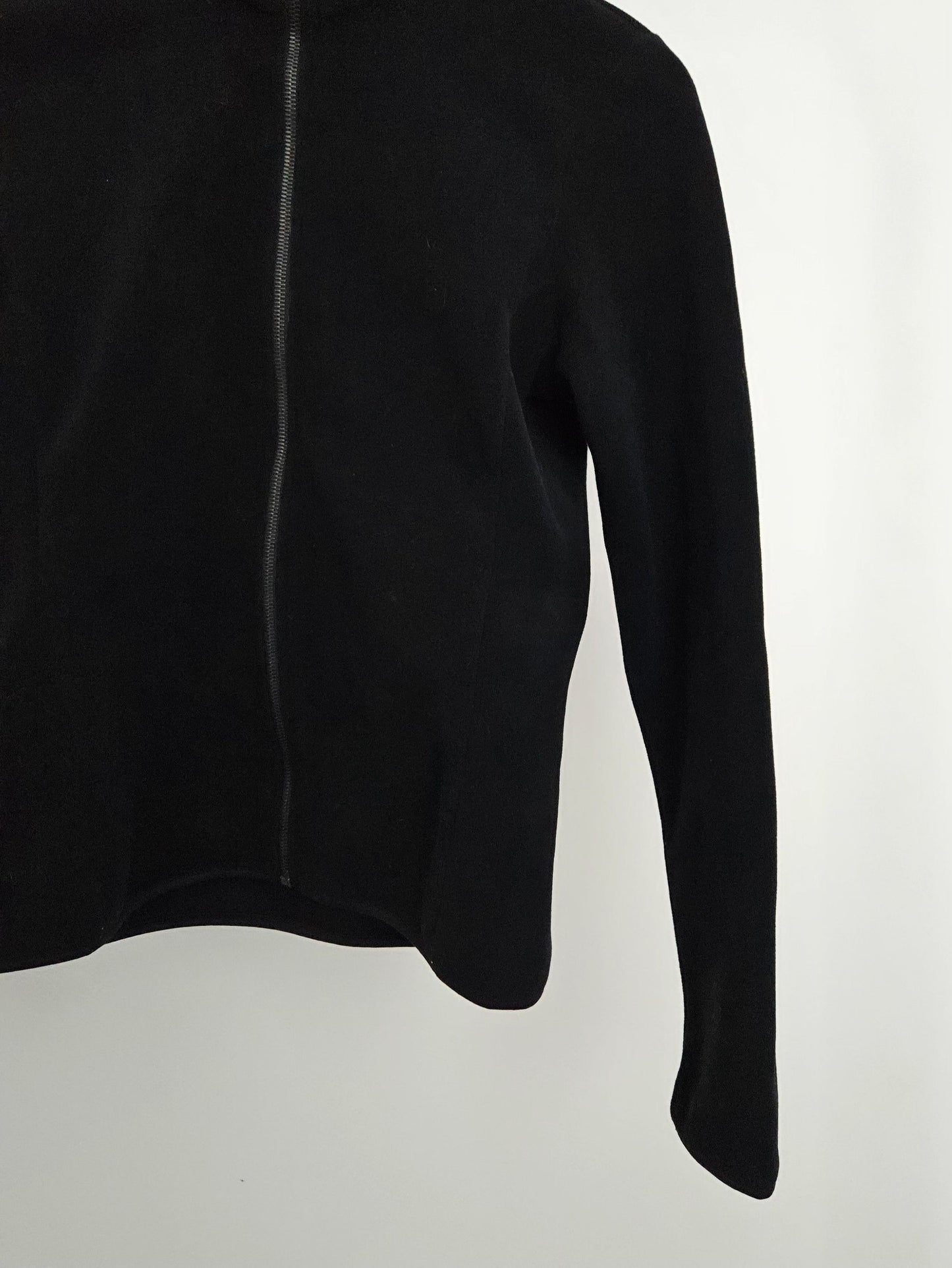 Prada sport red tab ninja fleece hoodie asymmetric zip