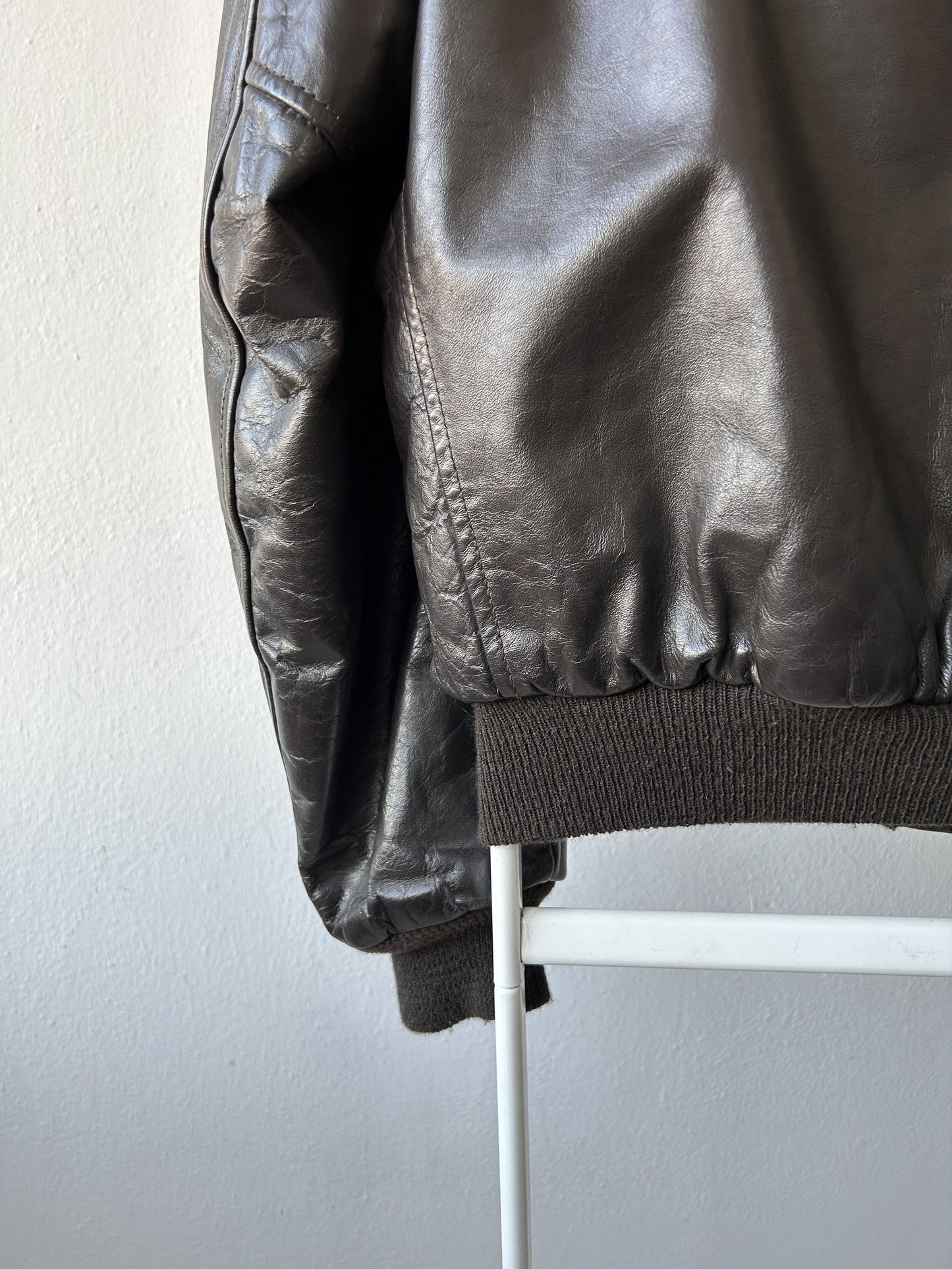 Vintage aviator shearling leather jacket