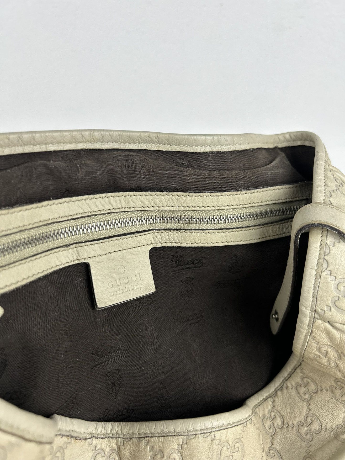 Gucci guccissima twins leather monogram tote bag