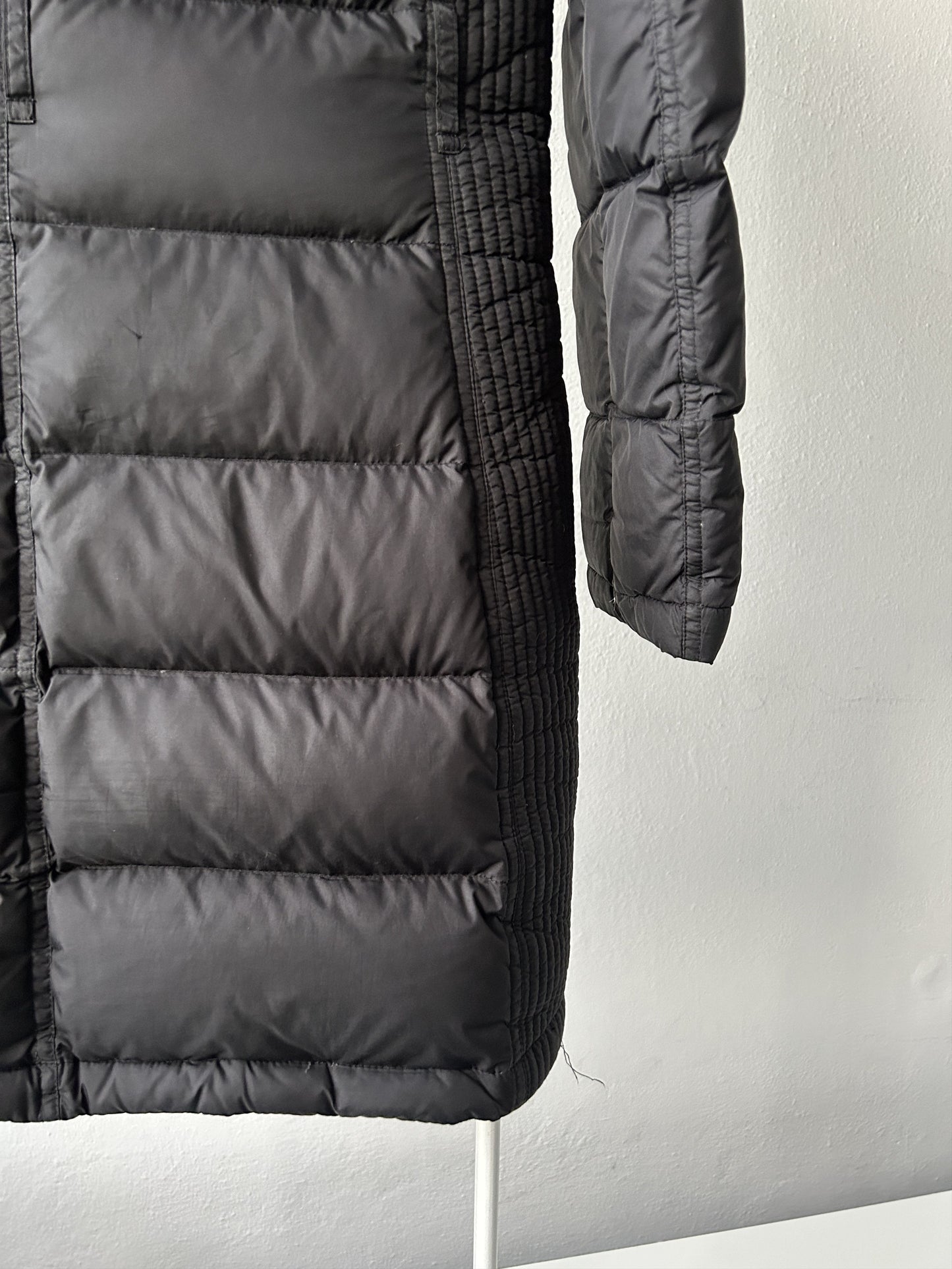 Burberry long hooded puffer coat
