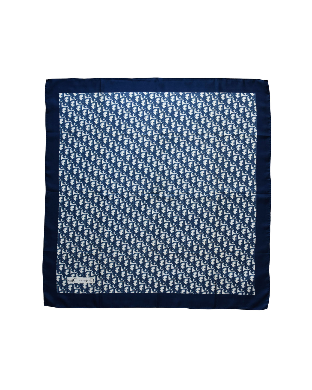 Vintage Dior trotter silk scarf navy