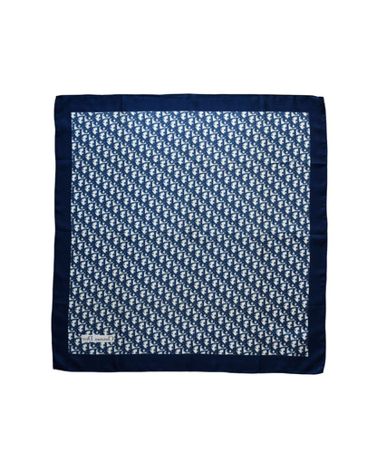 Vintage Dior trotter silk scarf navy
