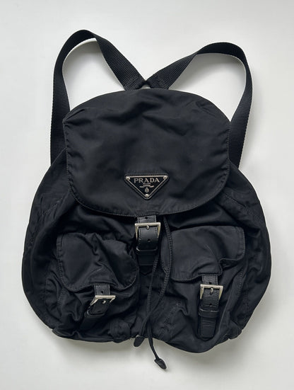 Vintage Prada nylon triangle logo cargo backpack