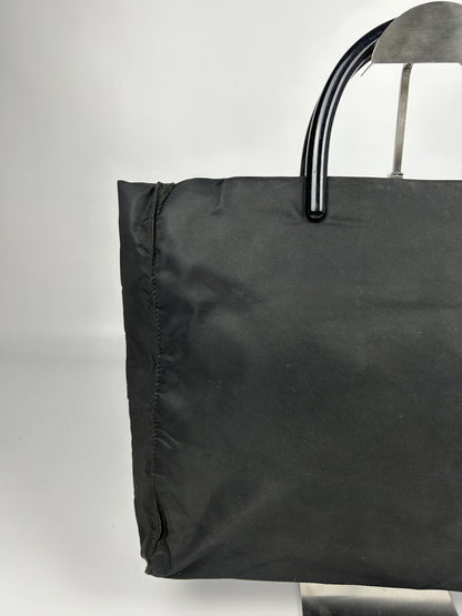 Vintage y2k prada nylon triangle logo plastic handle bag