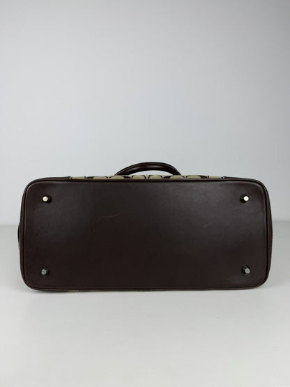 Coach signature leather and canvas tote bag
