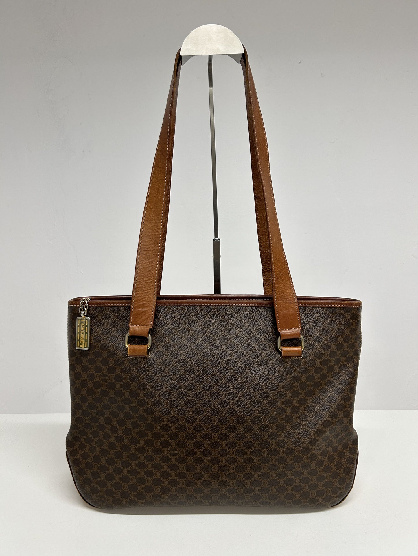 Vintage 90s Celine macadam top zip tote bag