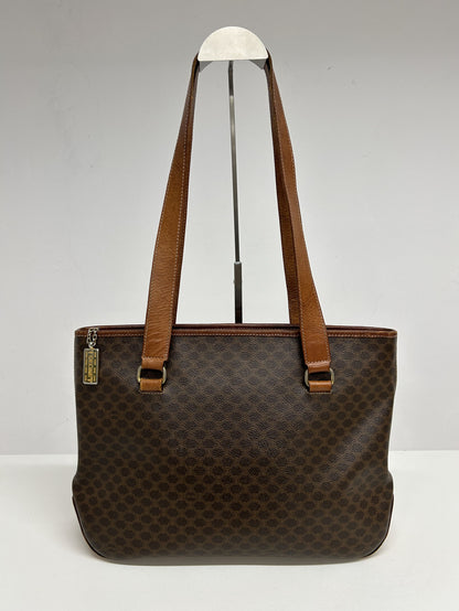 Vintage 90s Celine macadam top zip tote bag