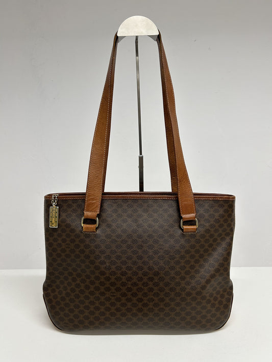 Vintage 90s Celine macadam top zip tote bag