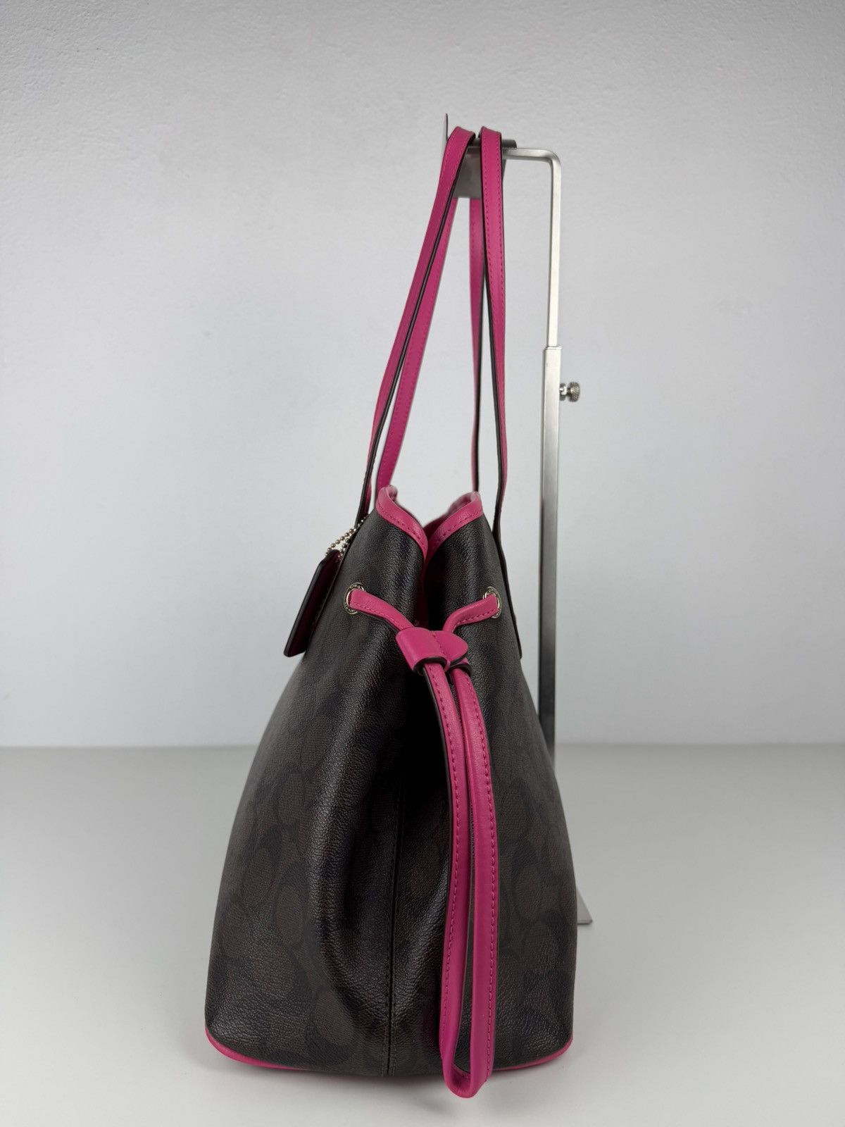 Coach signature coated canvas drawstring carryall tote