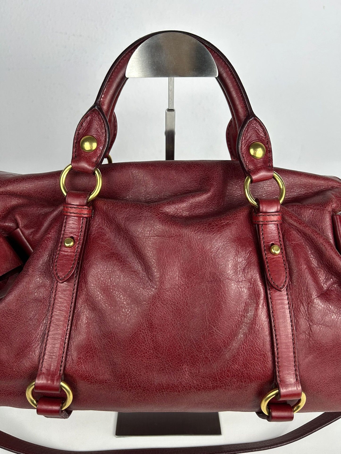 Miu miu vitello bow bag in red
