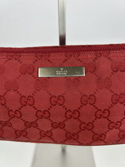 Vintage y2k gucci monogram canvas boat bag pochette