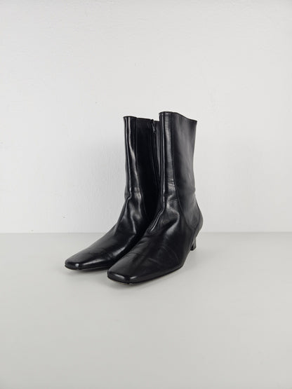 Cole Haan square toe side zip ankle boots