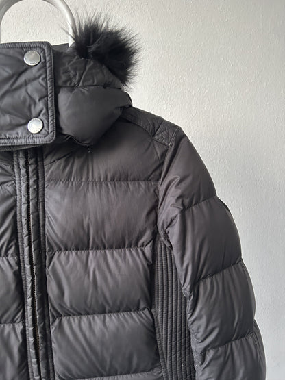 Burberry long hooded puffer coat