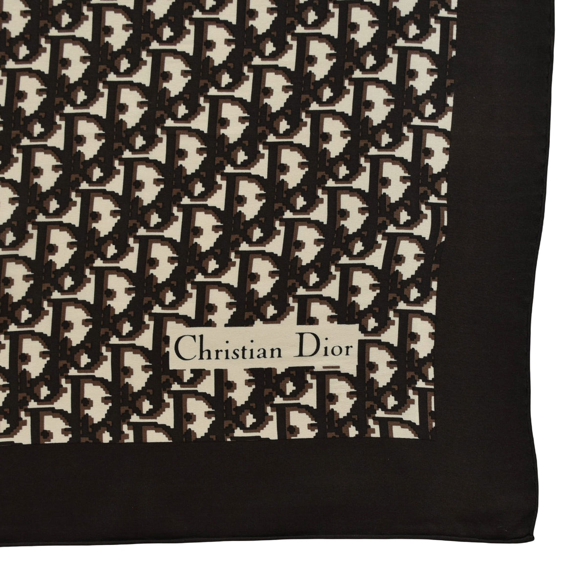 Vintage Dior trotter silk scarf brown