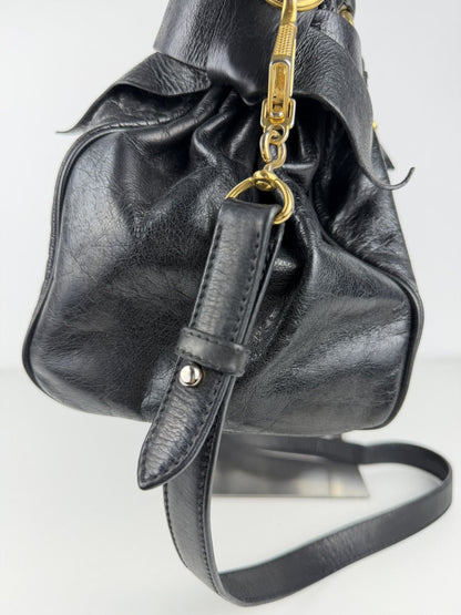 Miu miu vitello bow bag in black
