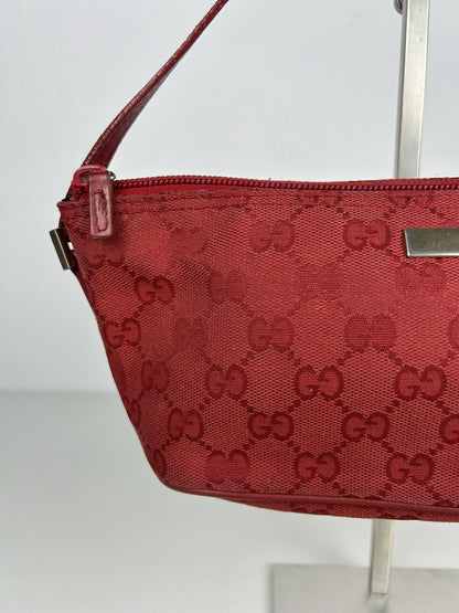 Vintage y2k gucci monogram canvas boat bag pochette