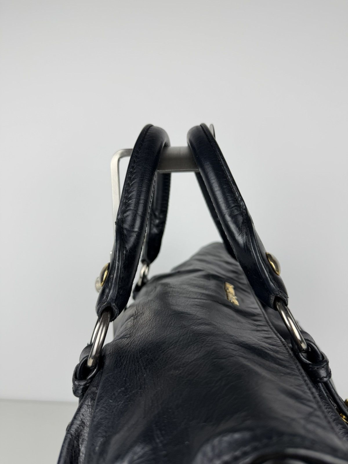 Miu miu vitello bow bag in deep navy