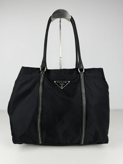 Prada tessuto nylon triangle logo tote bag