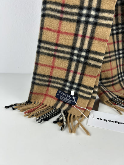 Vintage Burberry nova check wool and cashmere scarf