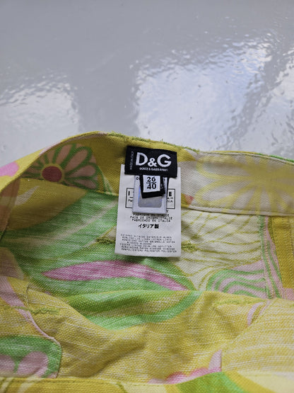 Dolce & Gabbana floral print linen & cotton mini skirt