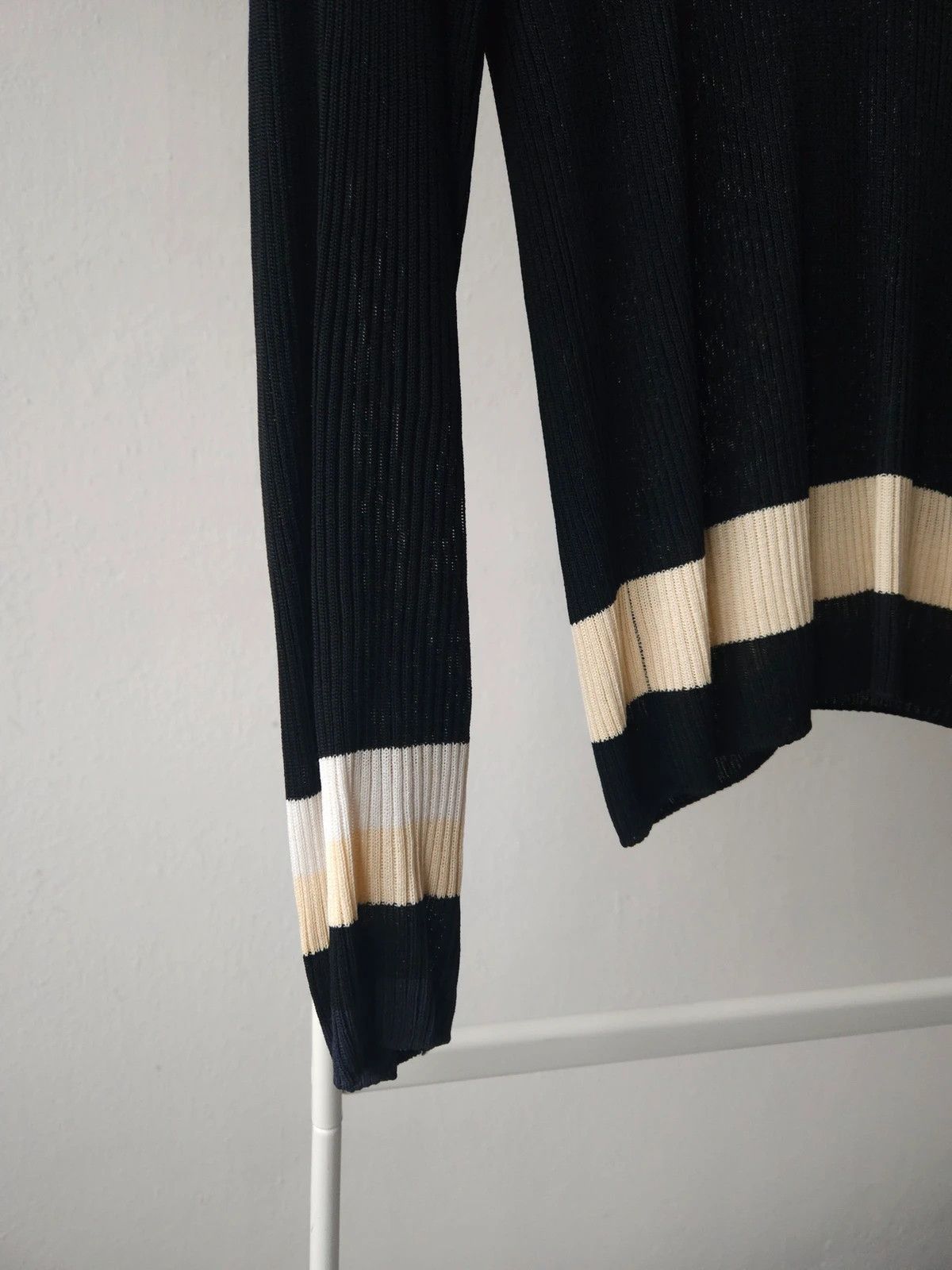SS2001 Chanel viscose ribbed see through knit