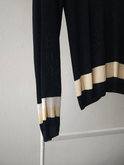 SS2001 Chanel viscose ribbed see through knit