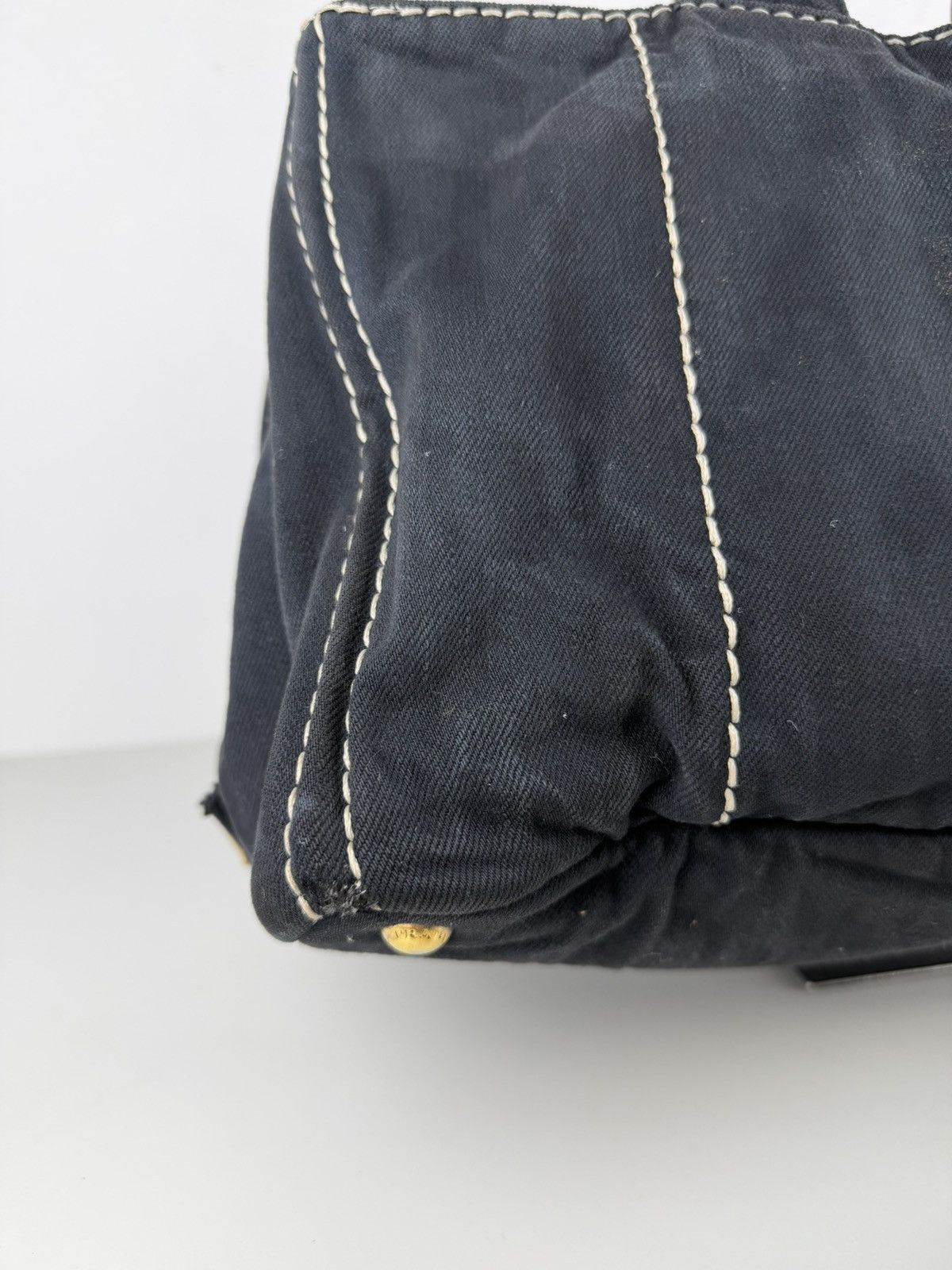 Prada canapa large canvas tote bag