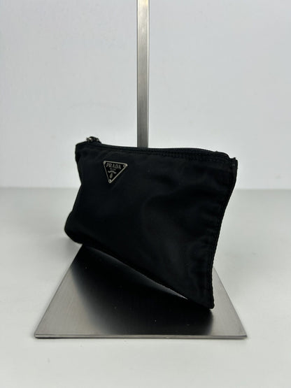 Prada nylon triangle logo mini pouch