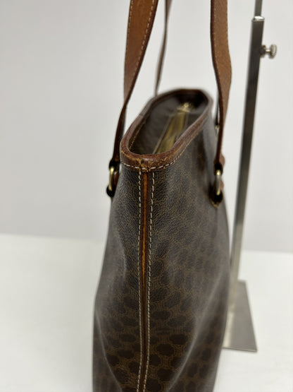 Vintage 90s Celine macadam top zip tote bag