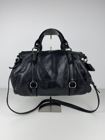 Miu miu vitello bow bag in deep navy