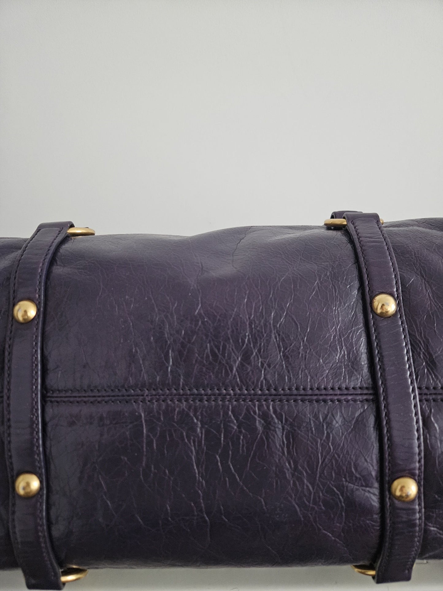 Miu miu vitello bow bag in deep purple