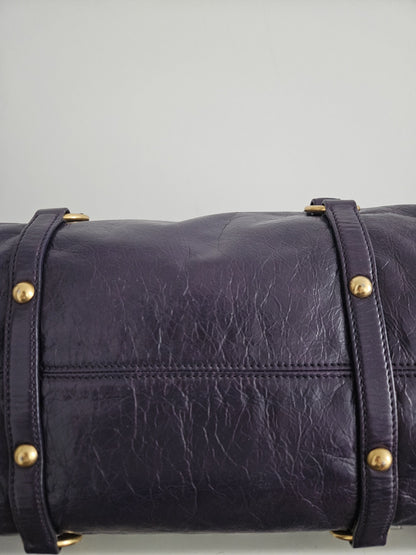 Miu miu vitello bow bag in deep purple