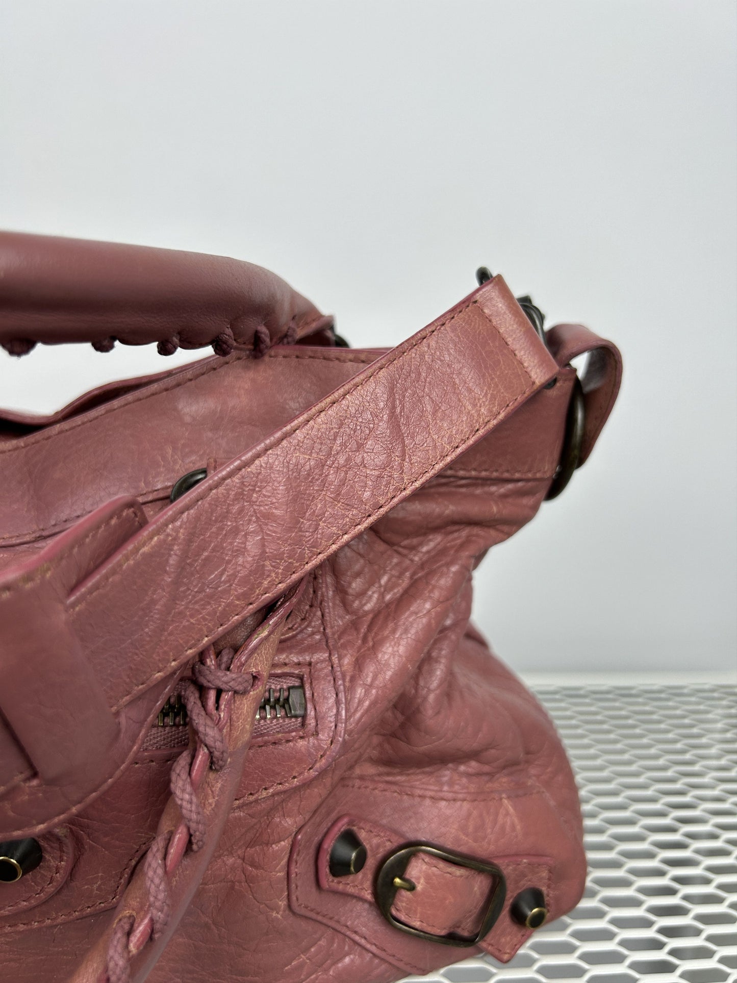 Balenciaga first bag in dusty pink