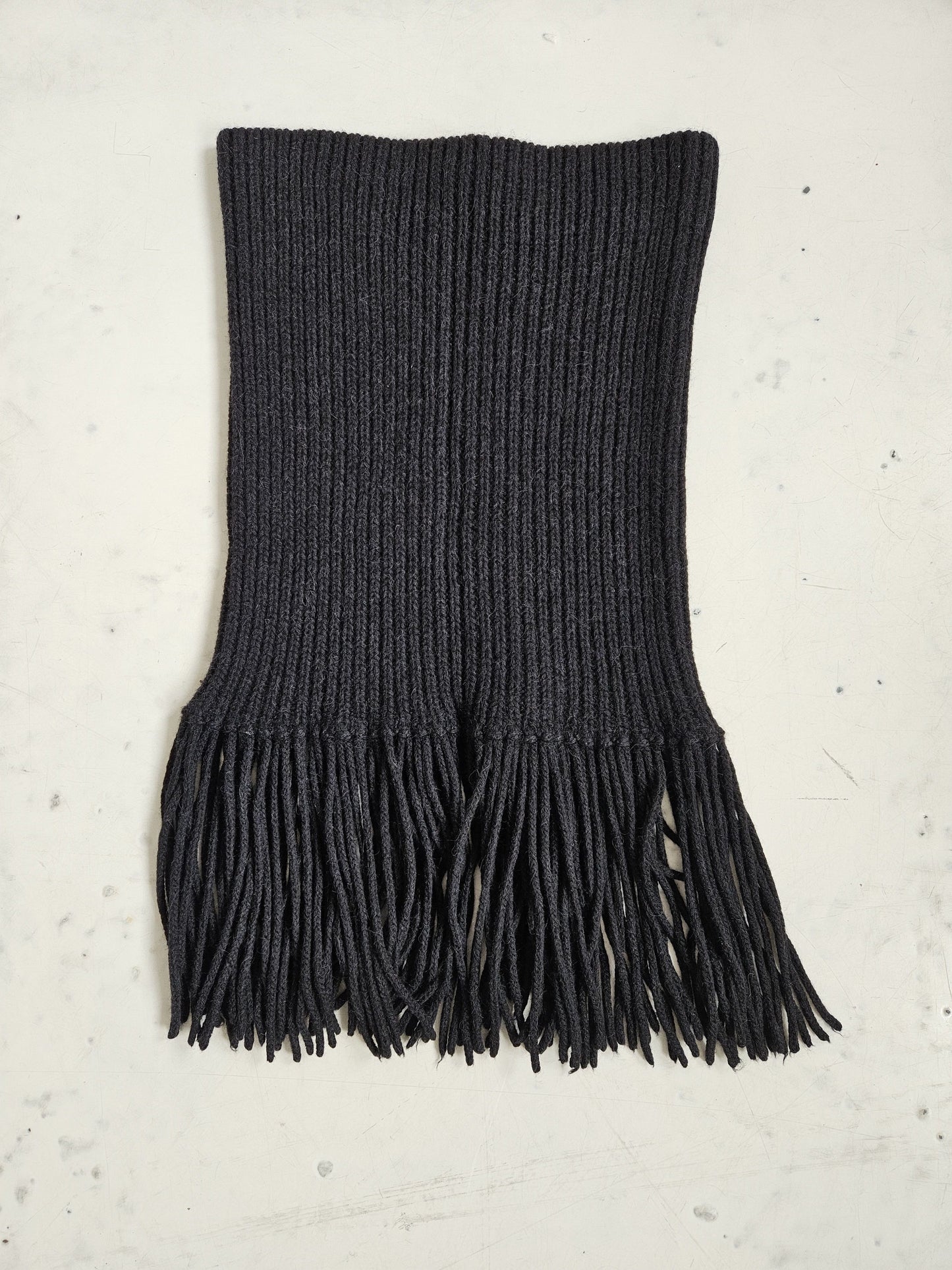 Gucci front zip fringed knit top/ skirt