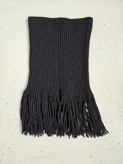 Gucci front zip fringed knit top/ skirt