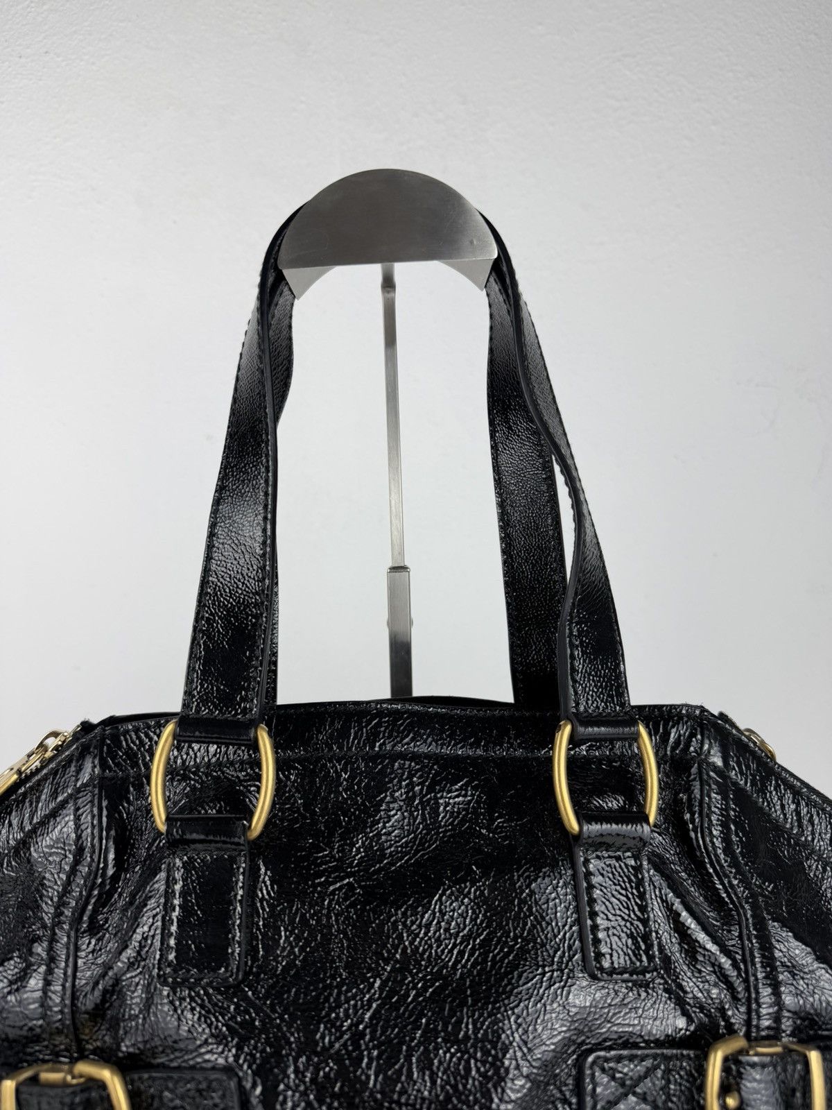 SS2009 YSL Rive Gauche sac downtown patent leather tote bag