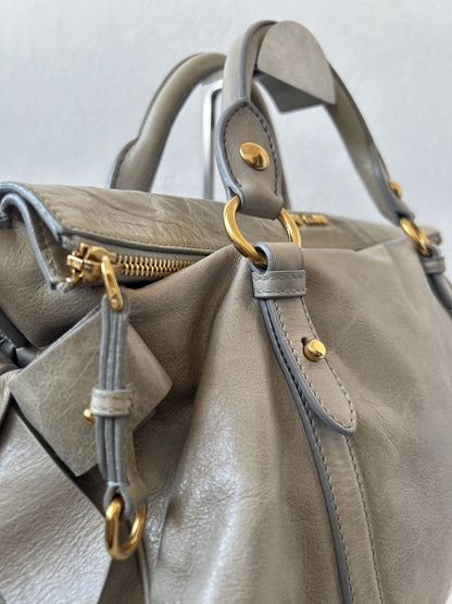 Miu miu vitello bow bag in blueish gray