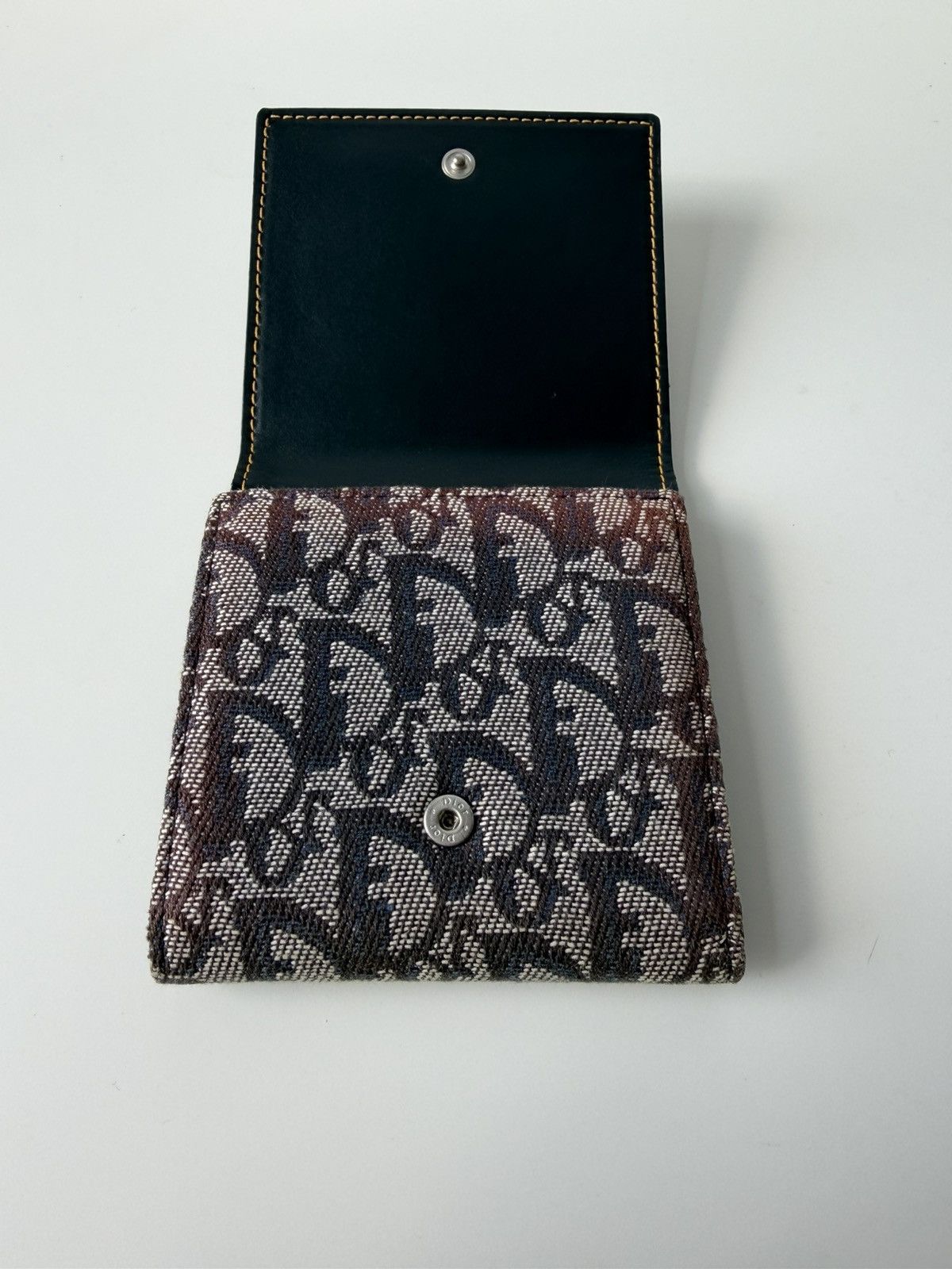 Dior trifold street chic monogram canvas and leather wallet