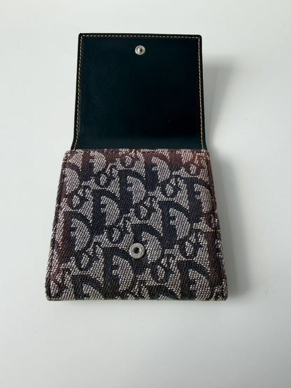Dior trifold street chic monogram canvas and leather wallet