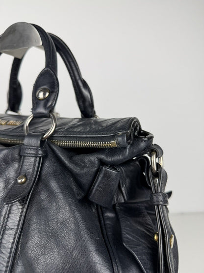 Miu miu vitello bow bag in deep navy