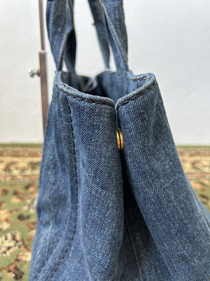 Prada Canapa denim handbag large size