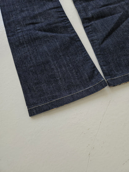 Vintage snake print bootcut denim