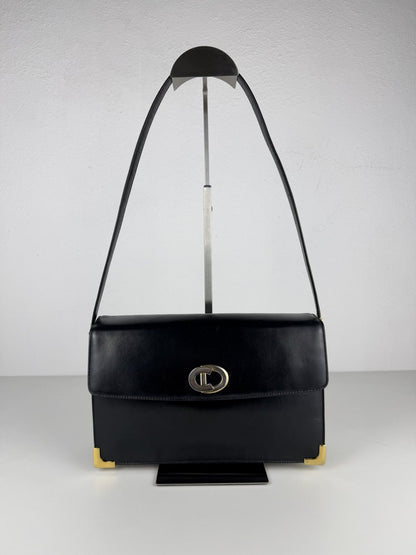 Vintage 70s Dior box calf leather shoulder bag