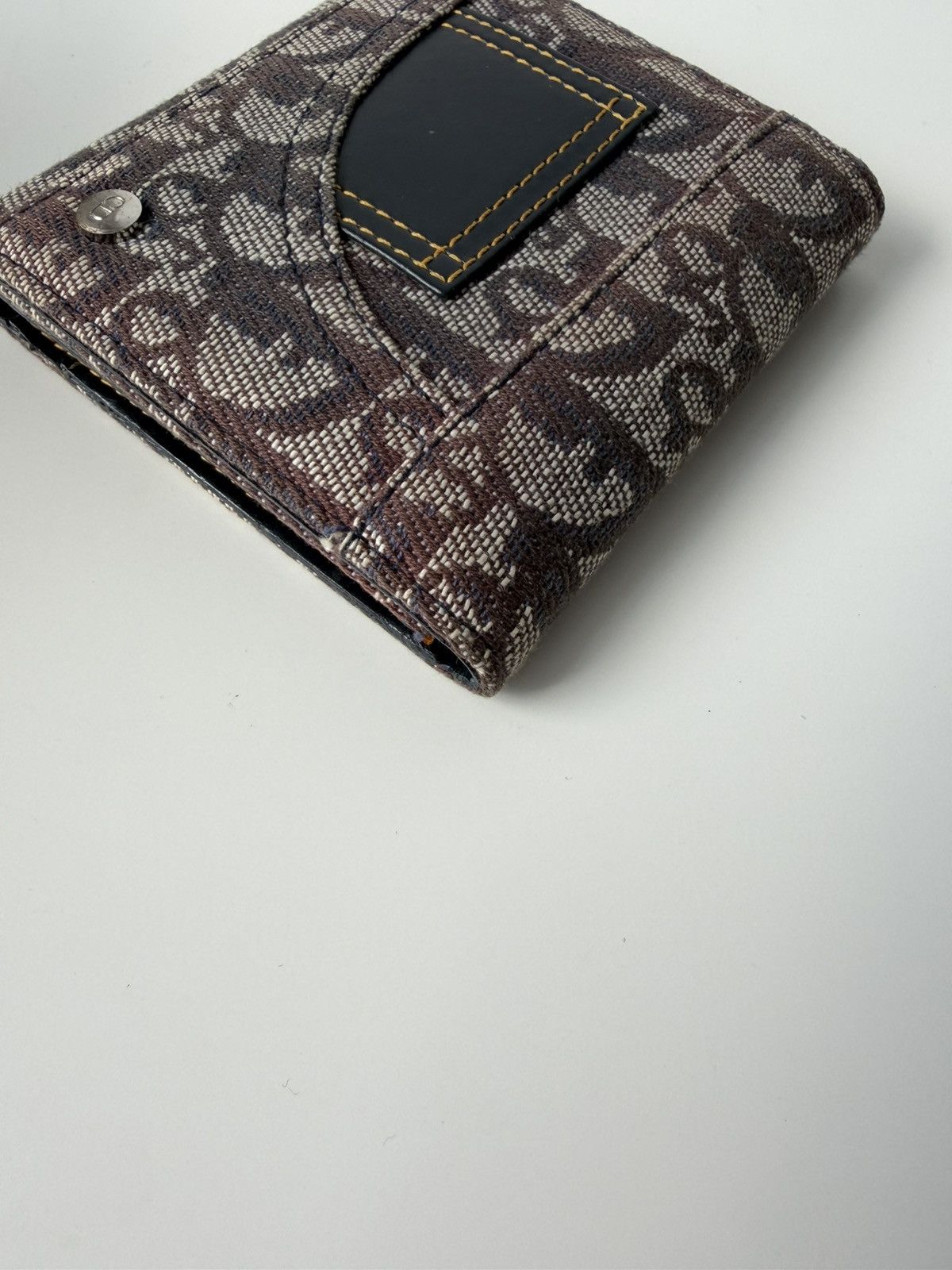 Dior trifold street chic monogram canvas and leather wallet