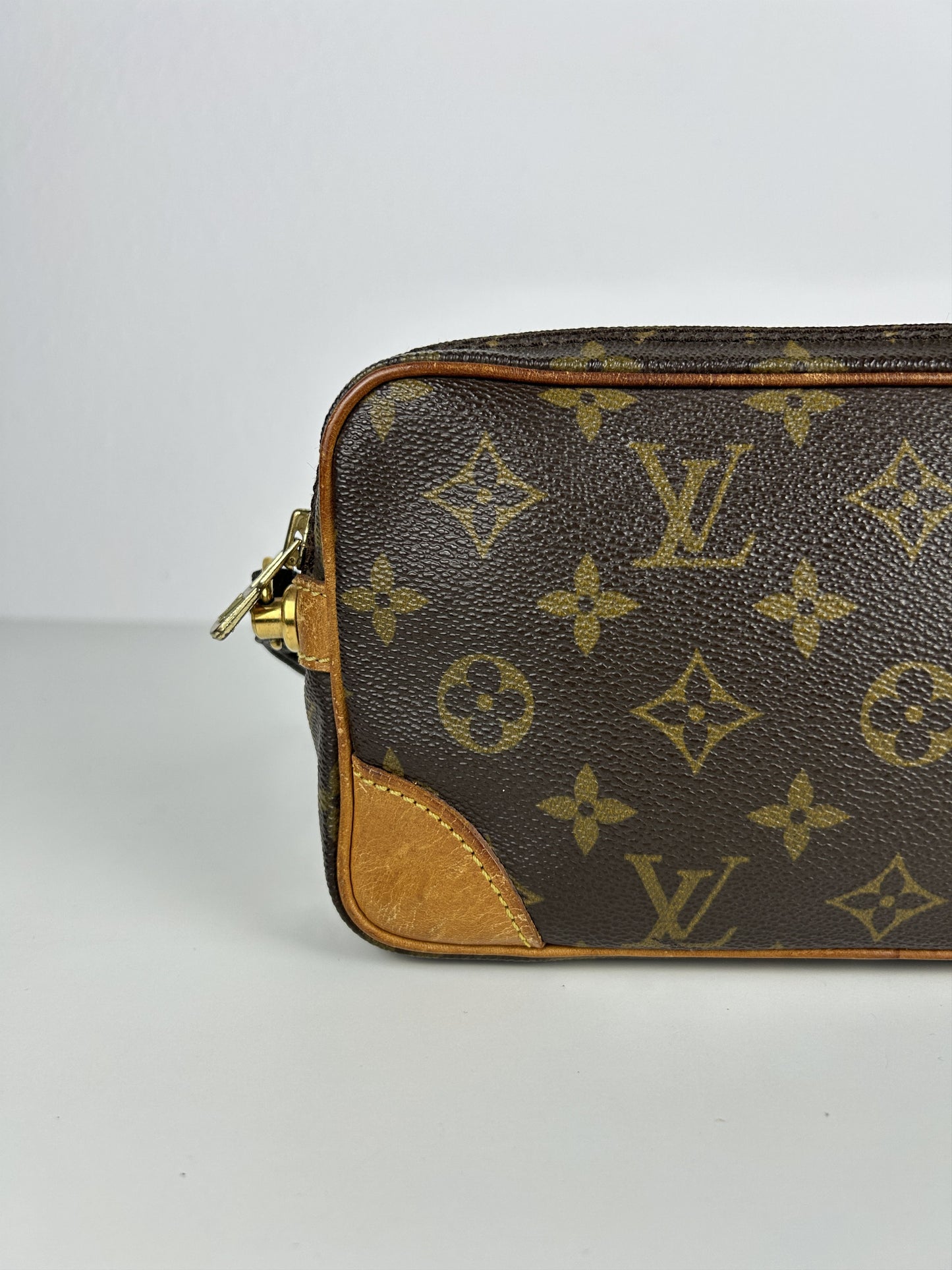 Vintage 80s Louis Vuitton marly dragonne monogram wristlet clutch bag