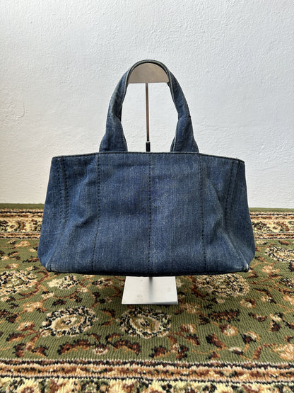 Prada Canapa denim handbag large size