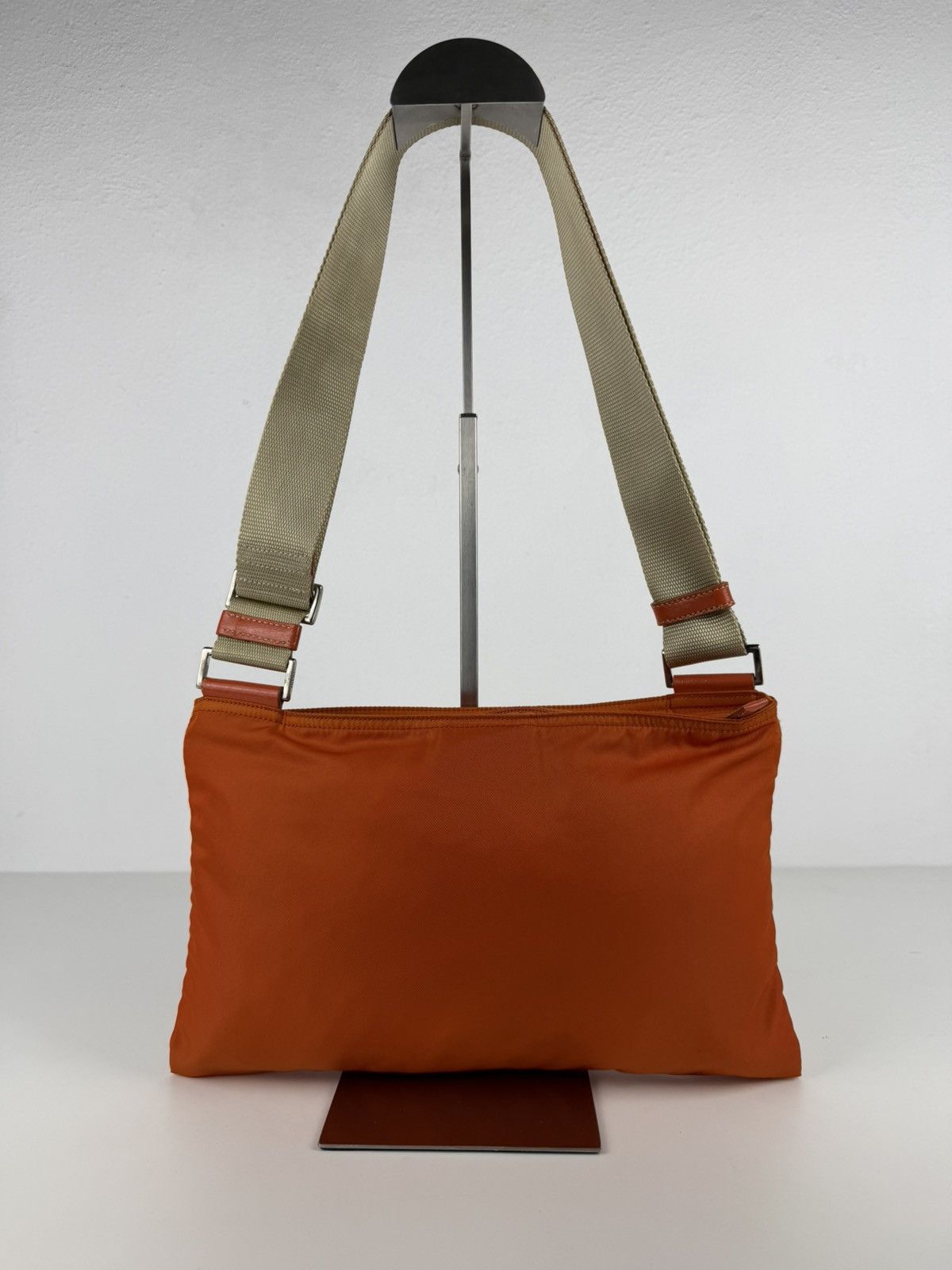 Vintage prada nylon triangle logo shoulder/ crossbody bag
