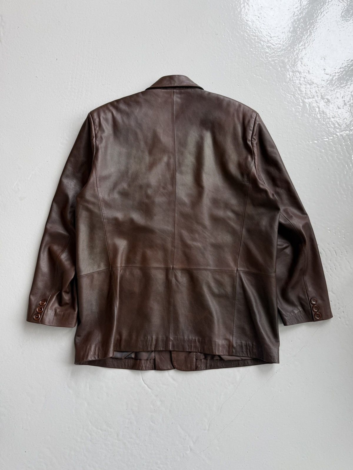 Vintage oversized calf leather blazer