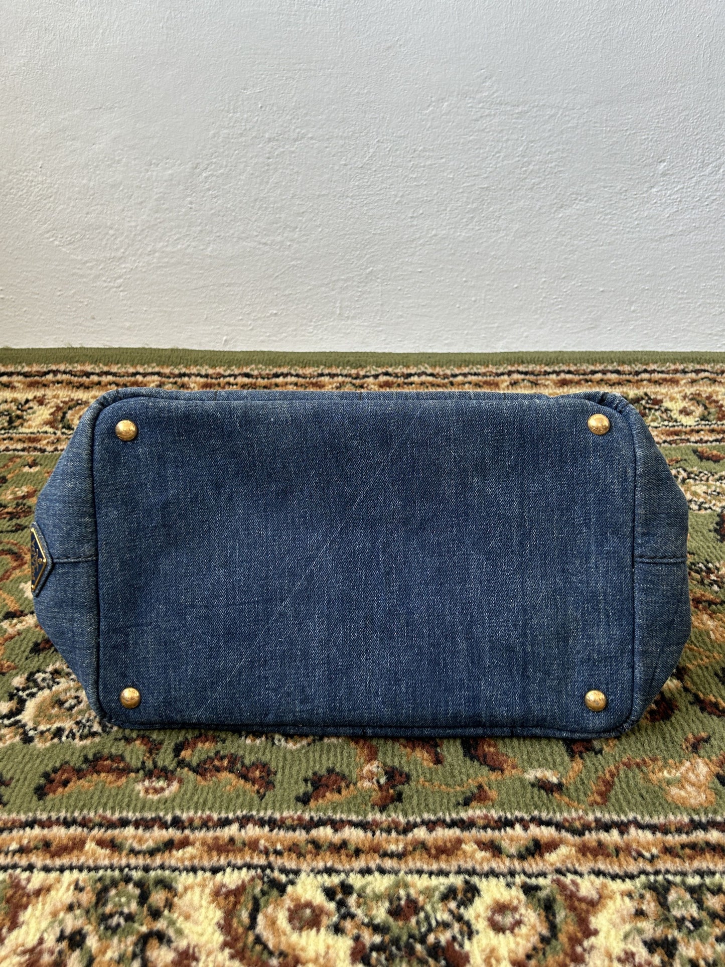 Prada Canapa denim handbag large size